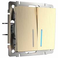 Выключатель двухклавишный с подсветкой без рамки Werkel W112 2 W1120110 фото