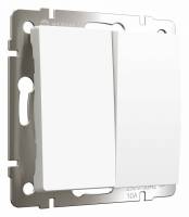 Выключатель двухклавишный без рамки Werkel Белые матовые W1120061 фото