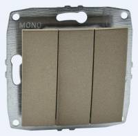 Выключатель трехклавишный без рамки Mono Electric Despina / Larissa 500-002322-114 фото