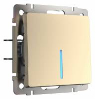 Выключатель одноклавишный с подсветкой без рамки Werkel шампань W1110111 фото