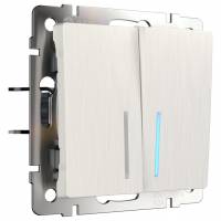 Выключатель двухклавишный с подсветкой без рамки Werkel W112 3 W1120113 фото