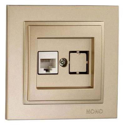 Розетка Ethernet RJ-45 Mono Electric Despina 102-222205-125 фото