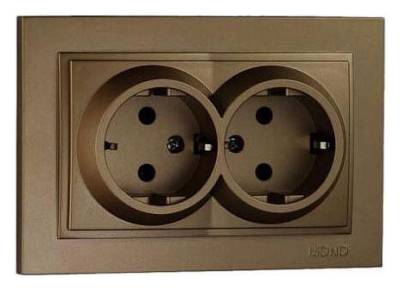 Розетка двойная с заземлением Mono Electric Despina 102-232304-120 фото