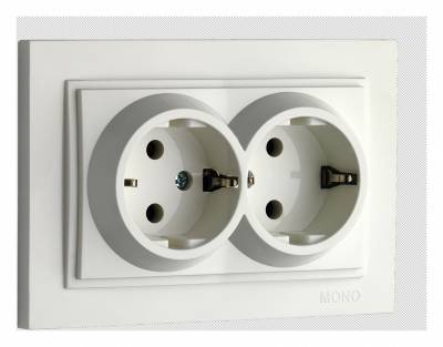 Розетка двойная с заземлением Mono Electric Despina 102-190004-120 фото