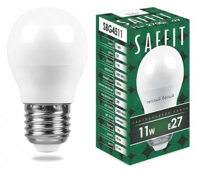 Лампа светодиодная Feron Saffit SBG4511 E27 11Вт 2700K 55137 фото