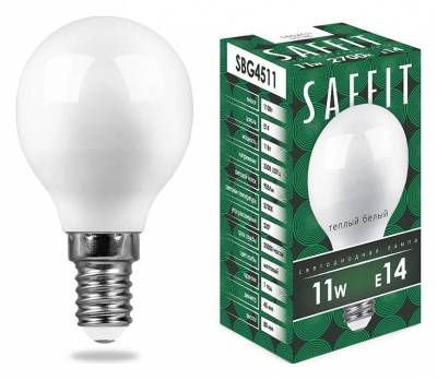 Лампа светодиодная Feron Saffit SBG4511 E14 11Вт 2700K 55136 фото