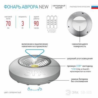 Ночник Эра Аврора Б0031042 фото