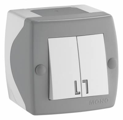 Выключатель двухклавишный Mono Electric Octans IP20 104-020001-102 фото