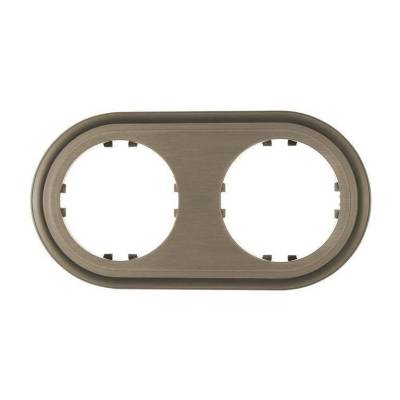 фото рамка 2-местная, круглая цвет: бронза