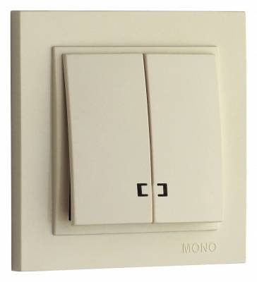 Выключатель двухклавишный с подсветкой Mono Electric Despina 102-170025-103 фото