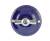 выключатель (переключатель) поворотный одноклавишный (проходной), цвет azzurra (лазурный), ручка серебро