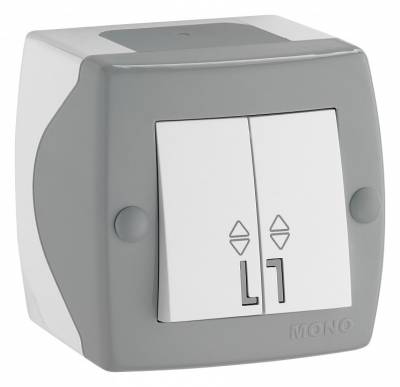 Выключатель проходной двухклавишный Mono Electric Octans IP20 104-020001-111 фото