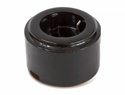 розетка фарфоровая двухполюсная c з/к, цилиндрическая, цвет - черный, коллекция «cilindro»