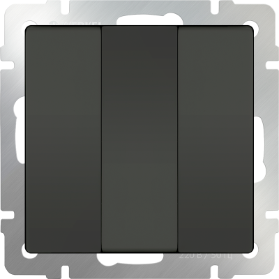 WL07-SW-3G/Выключатель трехклавишный  (серо-коричневый) фото