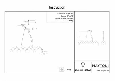 Подвесная люстра Maytoni Dallas MOD547PL-25G фото