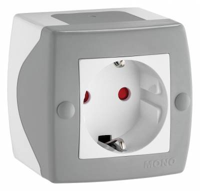Розетка с заземлением Mono Electric Octans IP20 104-020007-117 фото