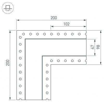 Соединитель угловой L-образный накладной Arlight S-LUX 030106 фото