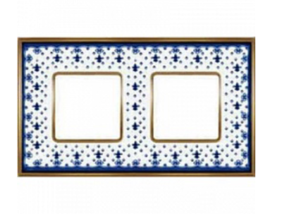 фото рамка 2-поста fede vintage porcelain цвет:		голубая лилия-светлое золото