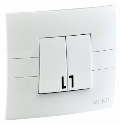 Выключатель двухклавишный с подсветкой Mono Electric Eсо 101-010101-103 фото