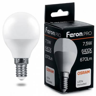 Лампа светодиодная Feron LB-1407 E14 7.5Вт 6400K 38073 фото