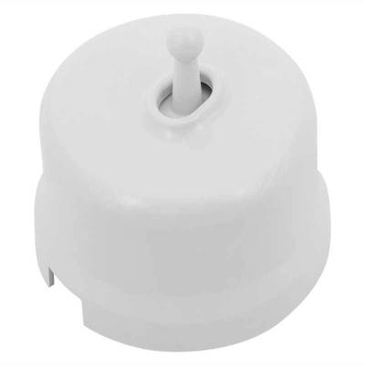 пластиковый выключатель 1-кл., пластик, (тумблерный), белый, b1-230-21, bironi