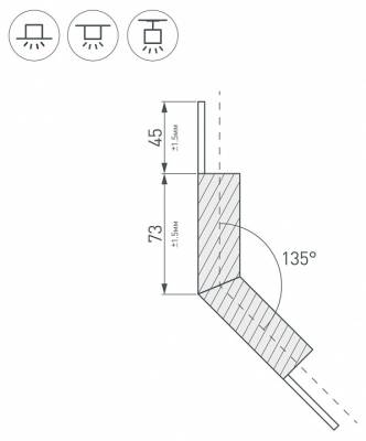 Соединитель угловой L-образный накладной Arlight KLUS 026137 фото