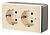 Розетка двойная с заземлением Werkel шампань рифленый W5072110 фото