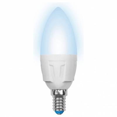 LED-C37 7W/NW/E14/FR PLP01WH Лампа светодиодная. Форма «свеча», матовая. Серия ЯРКАЯ. Белый свет (4000K). Картон. ТМ Uniel