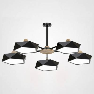 Люстра на штанге Imperiumloft Geometric Черная GEOMETRIC-CH01 фото