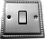фото одноклавишный выключатель проходной, цвет: матовая сталь