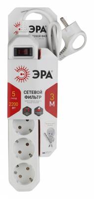 Сетевой фильтр Эра USF-5es-3m-W Б0019033 фото
