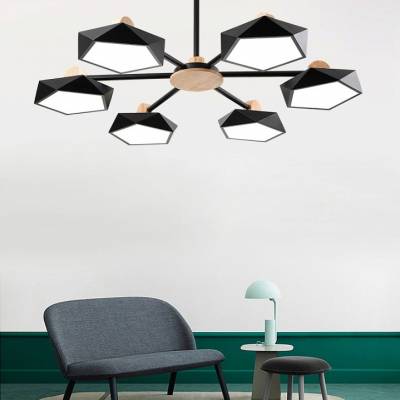 Люстра на штанге Imperiumloft Geometric Черная GEOMETRIC-CH01 фото