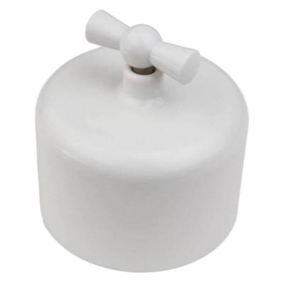 пластиковый  ретро выключатель, белый, r1-211-21 rozetkof одноклавишный проходной
