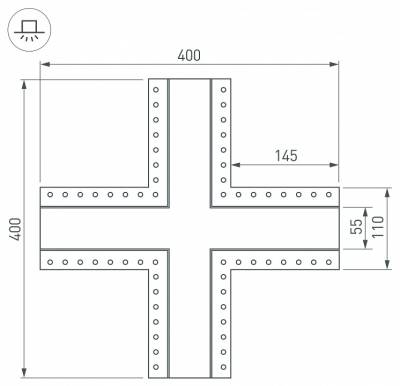 Соединитель угловой X-образный накладной Arlight S-LUX 030134 фото