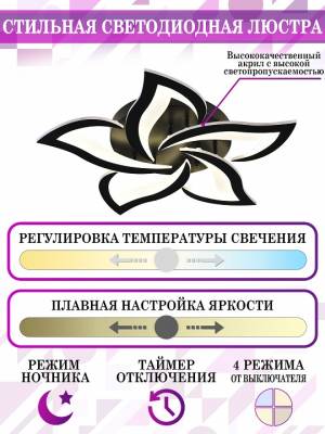 Потолочная люстра Natali Kovaltseva Innovation Style INNOVATION STYLE 83002 BLACK фото