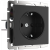 WL08-SKGS-01-IP44/ Розетка с заземлением и шторками  (черный матовый) фото