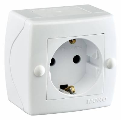 Розетка с заземлением Mono Electric Octans IP20 104-010107-117 фото