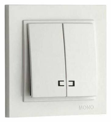 Выключатель двухклавишный с подсветкой Mono Electric Despina 102-252525-103 фото