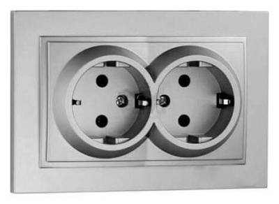 Розетка двойная с заземлением Mono Electric Despina 102-212104-120 фото