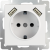 WL01-SKGS-USBx2-IP20 / Розетка с заземлением, шторками и USBх2 (белая) фото