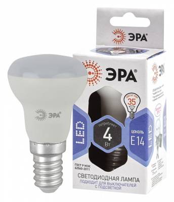 Лампа светодиодная Эра STD E14 4Вт 6000K Б0048022 фото