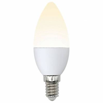 LED-C37-6W/WW/E14/FR/MB PLM11WH Лампа светодиодная. Форма «свеча», матовая. Серия Multibright. Теплый белый свет (3000K). 100-50-10. Ка