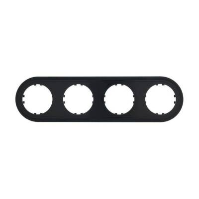 фото рамка 4-местная, круглая цвет: чёрный