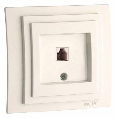 Розетка телефонная RJ-11 Mono Electric Larissa 103-010105-124 фото