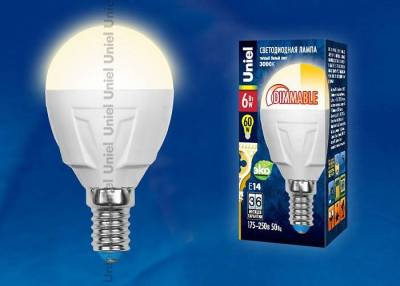 LED-G45-6W/WW/E14/FR/DIM PLP01WH картон