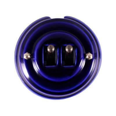 выключатель двухрычажковый, цвет azzurra (лазурный), тумблер бронза