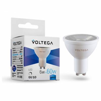 Лампа светодиодная Voltega Simple GU10 6Вт 4000K VG2-S1GU10cold6W-D фото