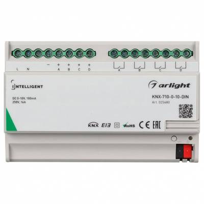 Контроллер-диммер Arlight Intelligent KNX-710-0-10-DIN (230V, 4x0/1-10, 4x16A)