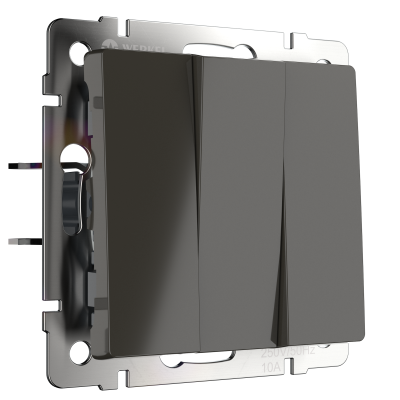 WL07-SW-3G/Выключатель трехклавишный  (серо-коричневый) фото