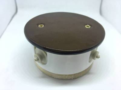 фото комбинированная распаячная (монтажная) коробка "шоколад" с круглой крышкой, подрозетник береза